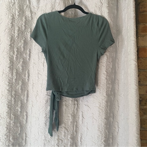 Urban Outfitters Project Social T Green Wrap Tie Top - Picture 4 of 5